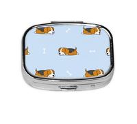Pilulier à 2 compartiments en forme de chien de dessin animé, organiseur portable