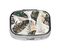 Pilulier à 2 compartiments imprimé Green Tropica, organiseur portable