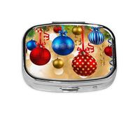 Pilulier à 2 compartiments imprimé Joyeux Noël, organiseur portable