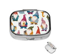 Pilulier à 2 compartiments - Mini pilulier de Noël amusant - Pour sac à main - Étanche - En métal - Décoratif - Pour voyage ou quotidien