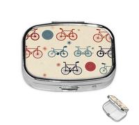 Pilulier à 2 compartiments - Mini pilulier de vélo - Pour sac à main - Étanche - En métal - Décoratif - Pour voyage ou quotidien