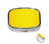 Pilulier à 2 compartiments - Mini pilulier jaune canard - Pour sac à main - En métal - Imperméable - Décoratif - Pour voyage ou quotidien