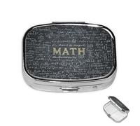 Pilulier à 2 compartiments - Mini pilulier mathématique - Pour sac à main - Étanche - En métal - Décoratif - Pour voyage ou quotidien