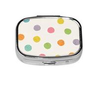 Pilulier à 2 compartiments, motif pois colorés et lumineux, organiseur portable