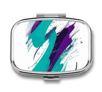 Pilulier à 2 compartiments - Motif tasse des années 90 - Imprimé portable - Pilulier de voyage pour poche, sac à main, boîte à vitamines, huile de poisson