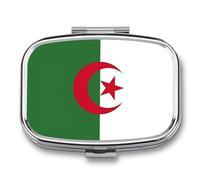 Pilulier À 2 Compartiments, Portable, Pour Poche Ou Sac À Main, Décoré Du Drapeau De La République Algérienne, En Métal, Organisateur De Médicaments Et Vitamines, Cadeau Unique