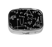 Pilulier à 2 compartiments pour algèbre, géométrie abstraite, mathématiques, boîte à médicaments, organiseur portable