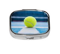 Pilulier à 2 compartiments pour peinture de balle de tennis, organiseur portable