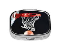 Pilulier à 2 compartiments pour peinture de basket-ball, art sportif, organiseur portable