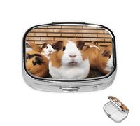 Pilulier à 2 compartiments pour poche ou sac à main, mini pilules en métal pour cochons d'Inde, pilules de voyage pour contenir des suppléments et des vitamines