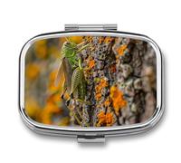 Pilulier à 2 compartiments pour poche ou sac à main, mini pilules en métal pour un vieux tronc d'arbre, pilules de voyage portable pour contenir des suppléments et des vitamines