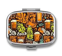 Pilulier à 2 compartiments pour poche ou sac à main - Mini pilulier en métal - Organisateur de pilules de bière portable pour médicaments de voyage pour contenir des suppléments et des vitamines