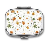 Pilulier à 2 compartiments pour poche ou sac à main, mini pilulier en métal pour fleurs et plantes, pilules de voyage pour contenir des suppléments et des vitamines