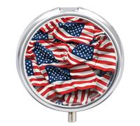 Pilulier à 3 compartiments avec drapeau des États-Unis - Étanche - Organiseur de voyage pour poche ou sac à main - Mini pilulier portable pour médicaments et vitamines