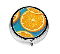 Pilulier à 3 compartiments avec imprimé fruits orange frais, organiseur portable