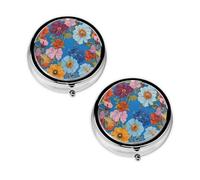 Pilulier à 3 compartiments avec imprimé Hello Hawaï, portable pour poche ou sac à main, pilulier décoratif en métal pour médicaments et vitamines, cadeau unique