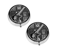 Pilulier à 3 compartiments avec imprimé Love Rock, portable pour poche ou sac à main, pilulier décoratif en métal pour médicaments et vitamines, cadeau unique