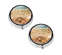 Pilulier à 3 compartiments avec imprimé pingouin heureux, portable, pour poche ou sac à main, organiseur de pilules décoratif en métal pour médicaments et vitamines, cadeau unique