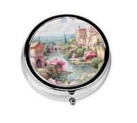 Pilulier à 3 compartiments avec miroir - Architecture classique - Petit pilulier pour sac à main et poche - Organiseur de vitamines