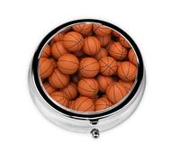 Pilulier à 3 compartiments en forme de ballon de basket orange, organiseur portable
