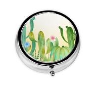 Pilulier à 3 compartiments en forme de cactus figuier de Barbarie, organiseur portable
