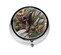 Pilulier à 3 compartiments en forme de fleur de plume, une boîte à médicaments portable qui peut contenir des vitamines, des médicaments, de l'huile de poisson et des suppléments.