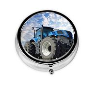 Pilulier à 3 compartiments en forme de tracteur agricole pour poche ou portefeuille, organiseur décoratif en métal pour vitamines, cadeaux uniques