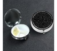 Pilulier à 3 compartiments en métal pour médicaments - Illustration scientifique chimie - Pour sac à main ou poche - Mini pilules de voyage portable pour contenir des suppléments, des vitamines, de