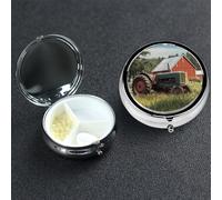 Pilulier à 3 compartiments en métal pour sac à main, entreprise, tracteur agricole, pilulier étanche pour médicaments, pilules de voyage pour contenir des suppléments, des vitamines, de l'huile de