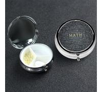 Pilulier à 3 compartiments en métal pour sac à main, pilulier mathématique, étanche, pilulier de voyage portable pour contenir des suppléments, des vitamines, de l'huile de poisson