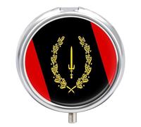 Pilulier À 3 Compartiments, Motif Afro-Américain Et Drapeaux Du Mois De L'Histoire Des Noirs, Boîte À Médicaments Ronde En Métal, Boîte À Vitamines, Format Voyage, Étui À Pilules Portable