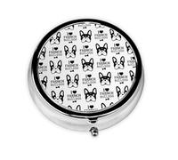 Pilulier à 3 compartiments, motif bouledogue français vintage, organiseur portable