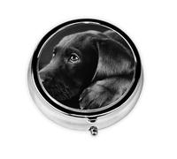 Pilulier à 3 compartiments, motif chiot labrador noir, organiseur portable