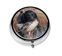 Pilulier à 3 compartiments, motif Labrador, chiot noir, tendance, pour la chasse au canard, AnimalMeta, organiseur portable