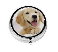 Pilulier à 3 compartiments, organiseur portable, motif Golden Retriever