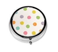 Pilulier à 3 compartiments, organiseur portable, motif pois colorés et lumineux