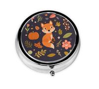 Pilulier à 3 compartiments, organiseur portable, motif renard mignon d'automne