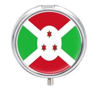 Pilulier À 3 Compartiments, Petit Format, Portable Pour Poche Ou Sac À Main, Orné Du Drapeau De La République Du Burundi Organisateur De Médicaments Rond Pour Vitamines Et Compléments Alimentaires