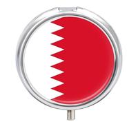 Pilulier À 3 Compartiments, Portable, À Glisser Dans Une Poche Ou Un Sac À Main, Décoré Du Drapeau Du Royaume De Bahreïn, En Métal Organisateur De Médicaments Et Vitamines Original Cadeau Unique