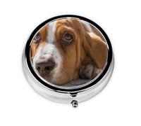 Pilulier à 3 compartiments pour chiens Basset Hound, organiseur portable