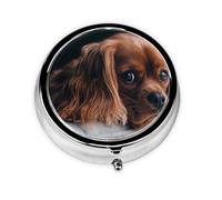 Pilulier à 3 compartiments pour chiot épagneul Cavalier King Charles Ruby, organiseur portable