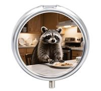 Pilulier à 3 compartiments pour nourriture et voyage avec miroir étanche 3 fois par jour - Récipient portable pour sac à main et poche - Argenté