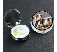 Pilulier à 3 compartiments pour poche ou sac à main, mini pilules en métal pour cochons d'Inde, vitamines, pilules de voyage pour contenir des suppléments et des vitamines