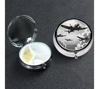 Pilulier à 3 compartiments pour poche ou sac à main - Mini pilulier en métal pour la guerre mondiale - Organisateur de vitamines - Portable - Pour contenir des suppléments et des vitamines