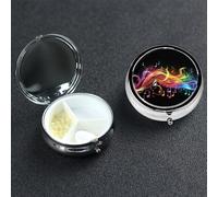 Pilulier à 3 compartiments pour sac à main et poche - Pilulier de voyage arc-en-ciel - Note de musique mélodie - Joli organisateur de médicaments pour contenir des vitamines, de l'huile de poisson