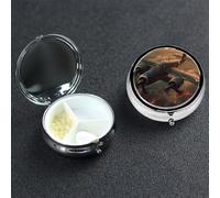 Pilulier à 3 compartiments pour sac à main et poche, pilulier de voyage, avion de la guerre mondiale, joli organisateur de médicaments pour contenir des vitamines, de l'huile de poisson