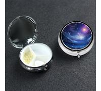 Pilulier à 3 compartiments pour sac à main et poche - Pilulier de voyage - Étoiles mystérieuses - Organisateur de médicaments mignon pour contenir des vitamines, de l'huile de poisson