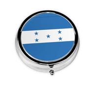 Pilulier à emporter avec drapeau du Honduras - Ronde portable - Se glisse dans votre sac à main - Léger - 3 compartiments