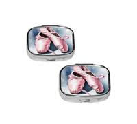 Pilulier à motif danseuse de ballet, étui à médicaments à 2 compartiments, pilulier portable pour poche ou sac à main