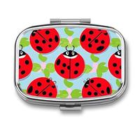 Pilulier à motif de coccinelle rouge - Joli pilulier - Organisateur de pilules pour médicaments - Pilulier quotidien - Petite boîte à pilules pour sac à main